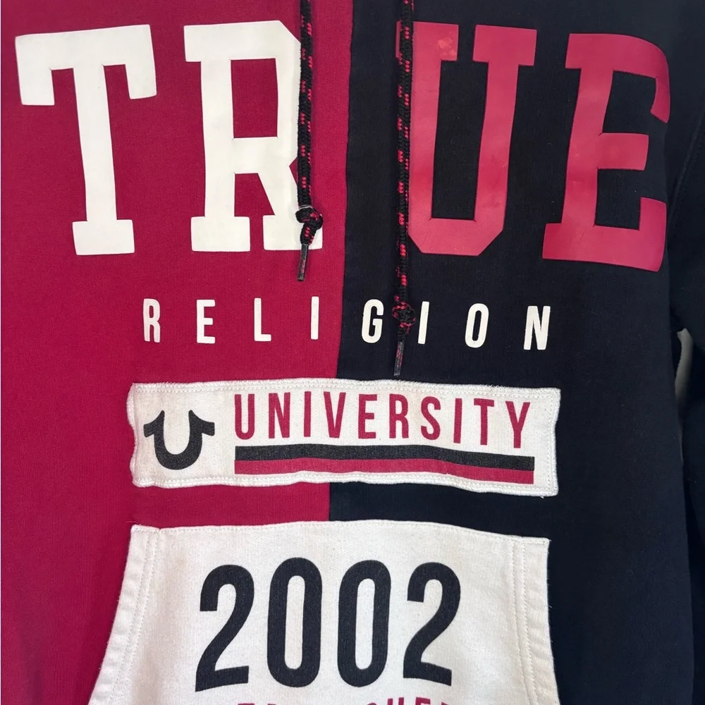 True Religion Men’s True Religion Split TR University Hoodie size M